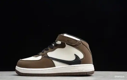 Mid Kids 314197-168 Air 1 Travis x 07 Force Brown Scott Nike Beige 0528